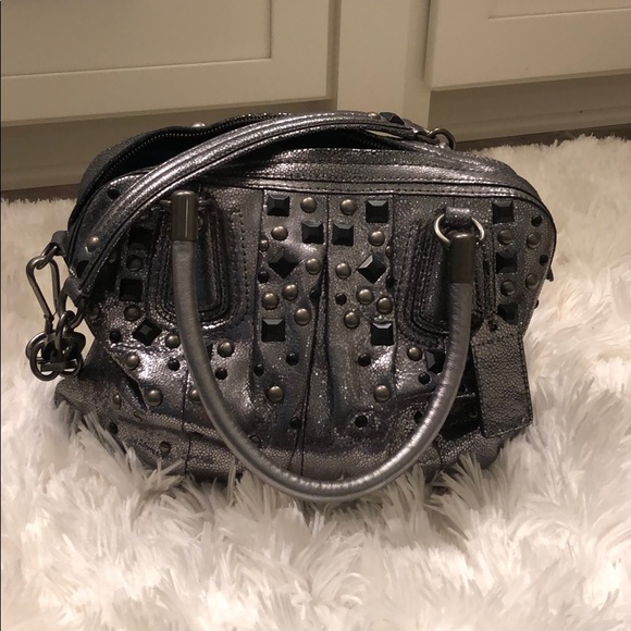 Coach Handbags - Coach Studded Silver Bag!